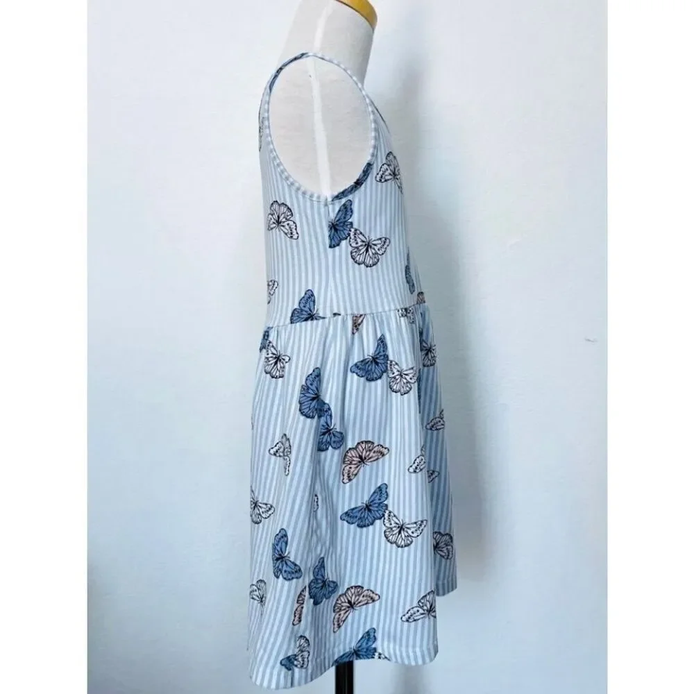 3/$30 H&M Kids Toddler Girls 4/5 Butterfly Print Tank Knit Dress As Is